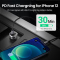 UGREEN USB C Car Charger 40W 36W PPS Aluminum Alloy iPhone Fast Car Charger Adapter PD&QC 3.0 Dual Port Blue LED Compatible with iPhone 16 15 Pro X SE, Galaxy S25 S24 Note20 iPad Pro. 