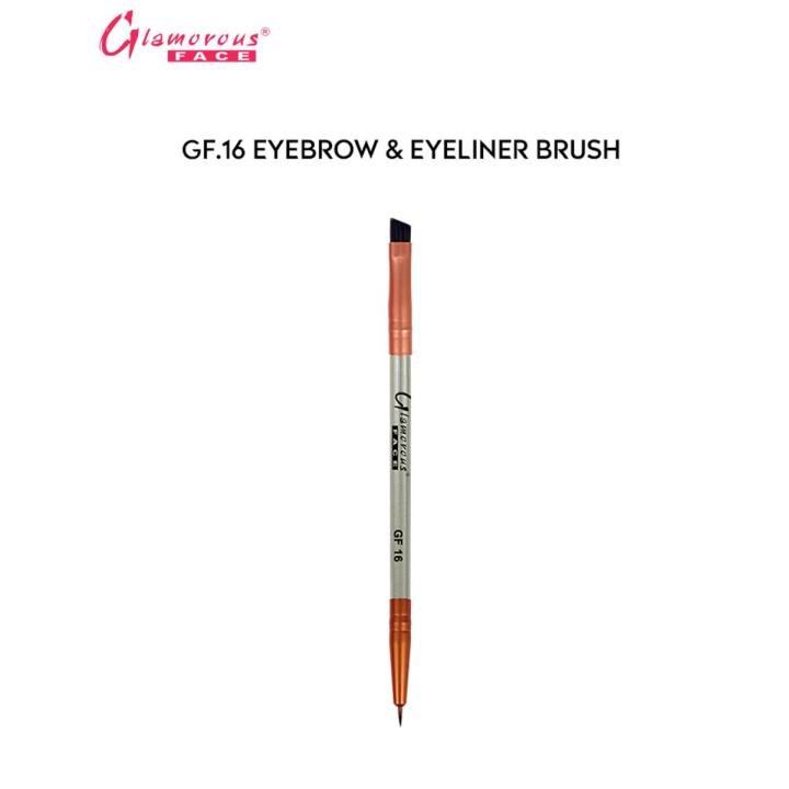 Glamorous Face Double Ended Eyebrow & Eyeliner Cut Brush, Easy Application Gf-16