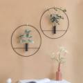 2 Wall Planter (Small & Large) Hanging Succulent Pot Black and Gold Planters Round Glass Plant Pots Home Flower Vase Air Plant Terrariums Container （No Plant）. 