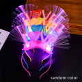 2023 Headwear 2023 Happy Fiber Day Headband Digital Hair LED Light Up Headwear Digital Headgear Flashing Headwear. 