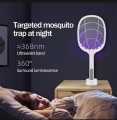DP 834 2 in 1 Rechargeable mosquito kiIIer racket and night lamp Mosqutio bat and led flash Light. 