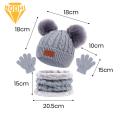 Children Hat Bib Gloves Set Cozy Winter Baby Hat Scarf Gloves Set with Plush Balls Solid Color Knitted Design for Extra Warmth Perfect Gift for Little One 3 Piece Set Knitting Hat Scarf Gloves Set. 