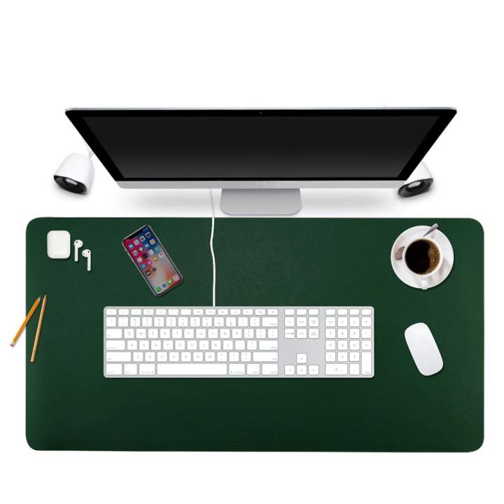 Dark green Color Artificial leather Desk mat \ Large size good looking long lasting multi use Computer laptop Desk Mat