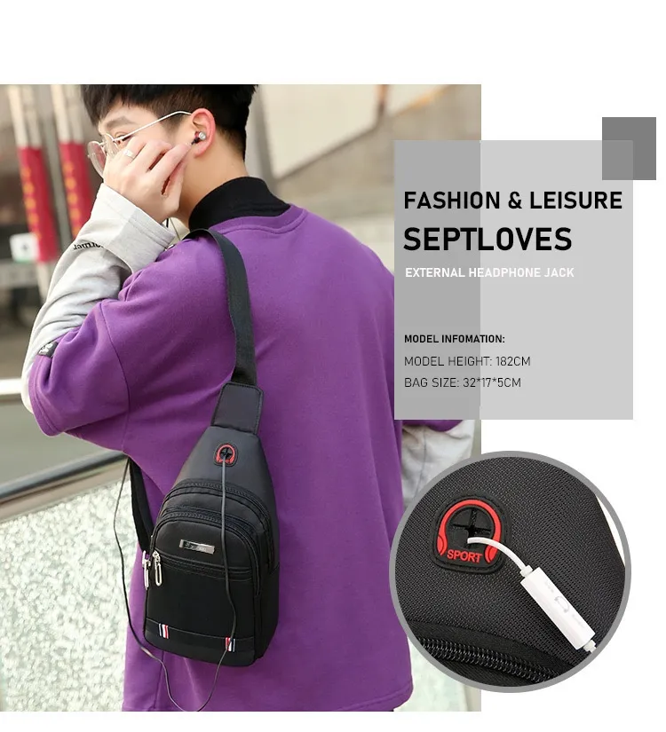 New Style Waist Bag Men Waterproof Sling Bag Pack Waist Bag Large