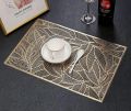 2Pcs / 4Pcs / 6 Pcs Gold Floral Vinyl Placemats Non Slip Dining Table Placemats. 