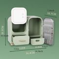 Makeup Organizer Storage Box With Mirror, Skincare Cosmetic Organizer Large. 