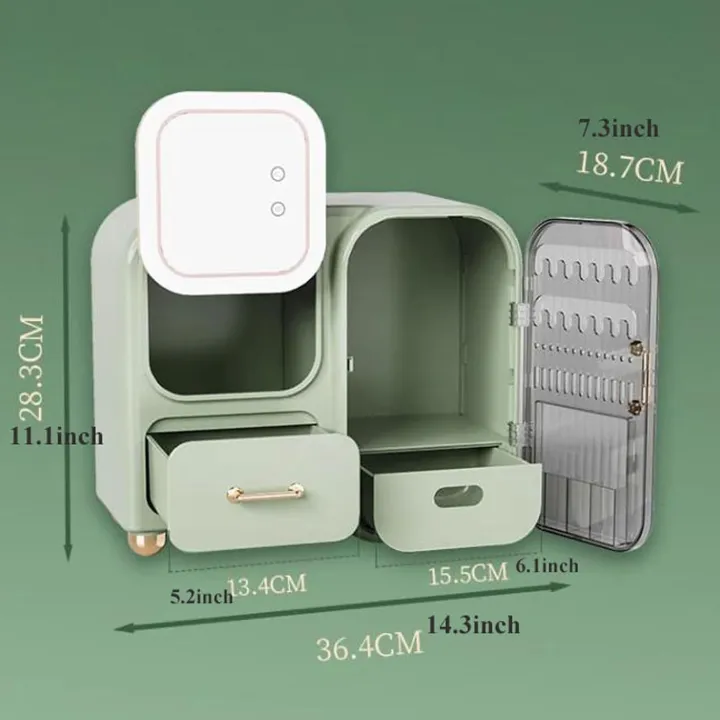 Makeup%20Organizer%20Storage%20Box%20With%20Mirror,%20Skincare%20Cosmetic%20Organizer%20Large%20-%20Image%203