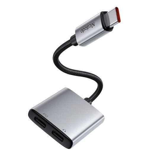 McDodo CA-5570 2In1 Type C to Type C (60W) + Type C (audio) Adapter