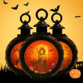 Pumpkin Lamp Soft Light Halloween Pumpkin Witch Ghost LED Light. 