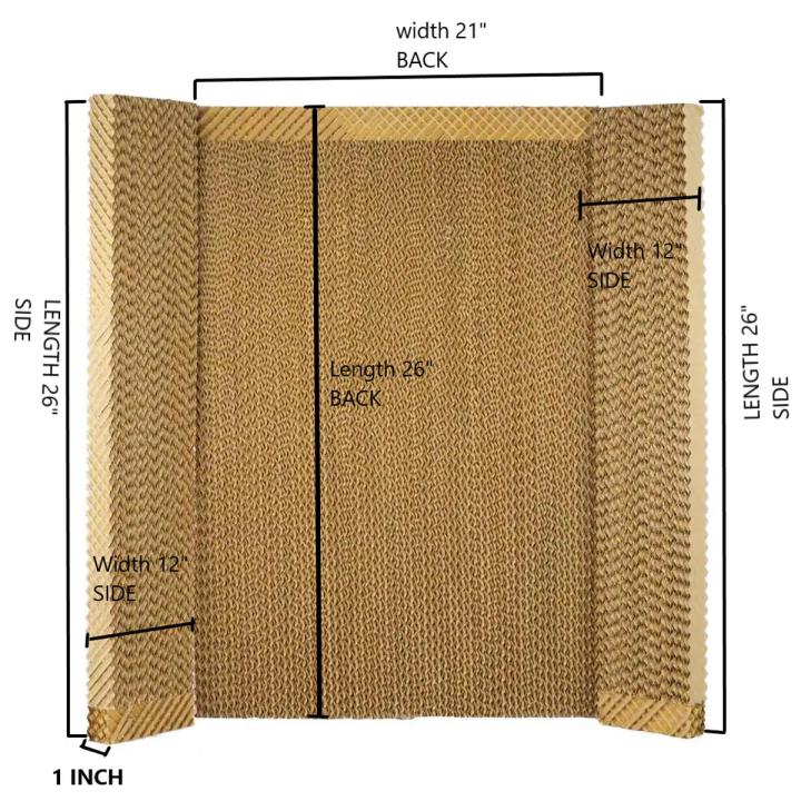 Set of 3 Imported Evaporative Air Cooler COOLING PADS (26"*21" BACK, 26"*12" SIDES) 5090 1 INCH width