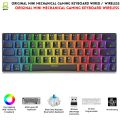 RGB Gaming Keyboard - Mechanical Keyboard Blue Switch Wired/Wireless Mini RGB Keyboard 61 / 87 Keys With & With Out Numpad - RGB Light Mechanical Keyboard Black/White - Detachable TYPE-C Wired/Wireless For Professional Gaming - Compatible With PC & Laptop. 