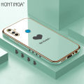 Hontinga for Realme C3 Back Cover Luxury 6D Plating Lover Heart Side Pattern Case Soft Silicone Square Mobile Cover. 