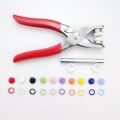 Plier Tool + 100 Sets 10 Colors Metal Sewing Buttons Hollow Solid Prong Press Studs Snap Fasteners for Clothes Bags. 