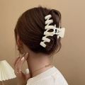 Large Shark Hair Claw Clip Vintage Korean Clips Colorful Geometric Hollow Pearl Crab Barrette Hair Accessories for Woman Girls. 