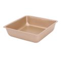 baking trays non stick set-1 * large shallow pan about 37 * 25.5 * 1.7cm
1 * cake pan about 24.5 * 18.5 * 2.6cm
1 * small square cake pan about 11 * 11 * 3cm-Golden. 