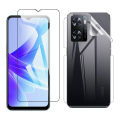 Oppo A77 4G Tempered Glass Screen Protector Premium High Quality Polish Glass + Back Jelly Protector Clear Soft Protection Film Transparent Hydrogel Film Protector For Oppo A77 4G. 