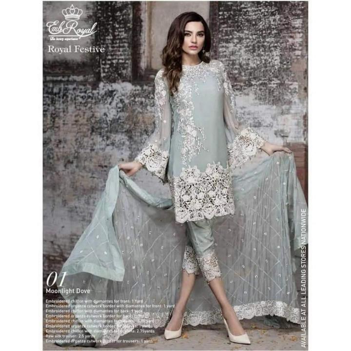 ** Embroyal chiffon***   Embroyal Chiffon Embroidery Suit With Chiffon Embroidery Dupatta  Front Full Chiffon Embroidery  Neck Embroidery  Daman Embroidery  ** BY BANO COLLECTIONS**