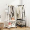 Multi-Function Triangle Coat Rack Removable Bedroom Hanging Clothes Rack with Wheels Floor Standing Coat Rack Clothes Hanger. 