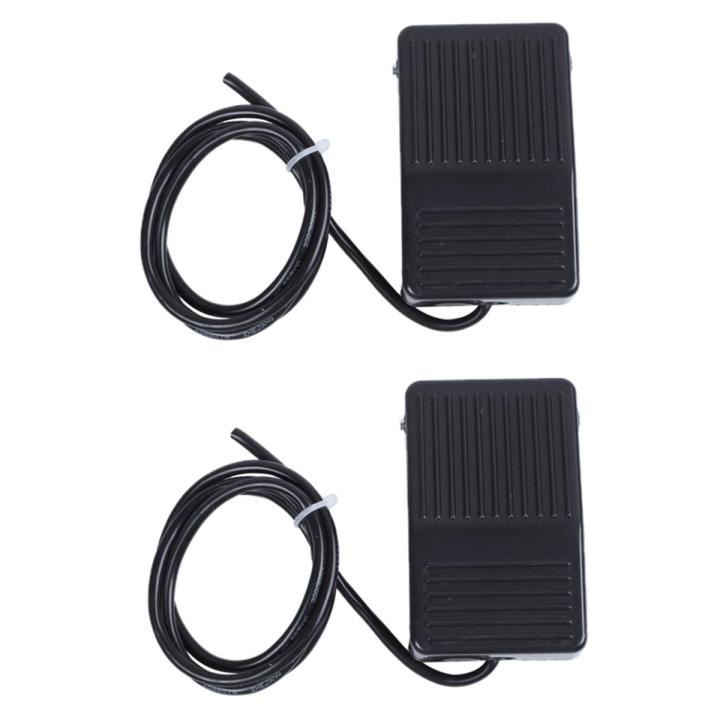 2X AC 250V 10A SPDT NO NC Antislip Plastic Momentary Foot Pedal Switch Black