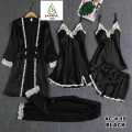 Poshak Saaz Pack of 5 Ladies Night Dresses – Silk, Sleepwear, Medium Size, Perfect for Lounging. 