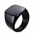 Black Titanium Ring For Men (Matte)-size 22. 