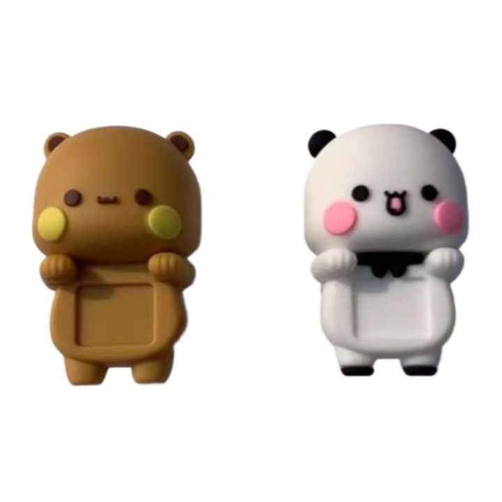 1pc/2pcs Mobile Phone Display Desktop Ornaments Yier Bubu Mobile Phone Ornaments Desk Ornament Cartoon Panda Bubu And Yier Toy Doll 2pcs Computer Display Yier Bubu Anime Figure Mobile Accessories