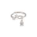 S925 sterling silver Japanese cherry blossom ring women's opening adjustable niche high-end sense light luxury versatile new product trend. 