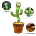 Rechargeable | Cell Operated Dancing Cactus Toy with Recording Lighting Repeats What You Say Singing Cactus Plush Toy | Birthday Gift Kids | SJR Collections. 