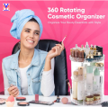 YM TRADERS High Quality 360° Rotating Makeup Organizer Stand - Acrylic Cosmetic Organizer Cosmetic Holder - Bathroom Accessories By Threads & Treads Spinning Cosmetic Storage Box Large Space Cosmetic Kit. 
