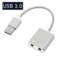 USB3.0 External Sound Card USB to 3.5mm Jack USB Audio Adapter Earphone Micphone for MACBOOK Computer Laptop PC. 