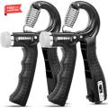 Histro Pack of 2 Hand Grip Strengthener counting Adjustable Resistance 10-130 Lbs Forearm 5 to 60kgs Hand Grip Strengthener Adjustable Resistance 22-130 Lbs (10-60kg) - Fitness Equipment Spring Loaded for Muscle Recovery Hand Gripper Trainer, Exerciser,. 