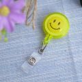 Compact Design Smiling Face ID Holder Name Tag Card key Badge Holder Retractable Round Solid Translucent ID Holder. 
