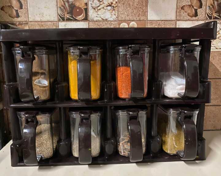 Galaxy%20Masala%20Rack%20with%20spoon%20Dark%20Brown%20Spice%20Rack%20Kitchen%20Rack%20Masala%20Box%20Spice%20Rack%20box%20with%20Automatic%20Lid%20Cooking%20kitchen%20accessories%208%20Pieces%20Masala%20Rack%20-%20Image%208