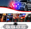16 LED Universal Car Grill Smart Daytime Running Flasher DRL LED Light Red / Blue Strobe Flashing Modes Light For All Cars & Jeep 4x4, Strobe Light 4 Pcs Set With Remote Control. 