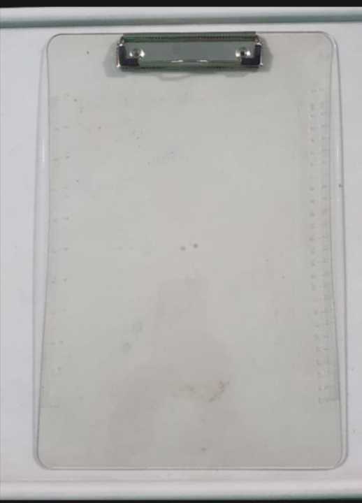 Pack of Two 35x24 Cm Clip Board Transparent Crystal Clear Legal Size For Exams