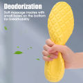 Latex Sport Insoles Soft High Elasticity Shoe Pads Breathable Deodorant Shock Absorption Cushion For Men Women. 