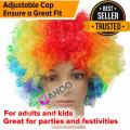 Joker Hair Wig Multi Colour Afro Wig Premium Curly Clown Joker Malinga Unisex Funky Hair Wig(rainbow). 