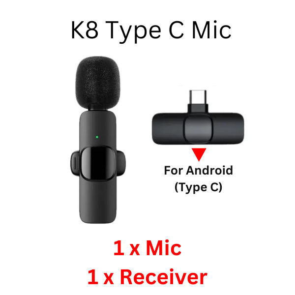 Wireless%20MIC%20Type%20C/IOS/Android/AUX%203.5mm%20Mic%20K8/K9/K35/K15%20Wireless%20Single/Double%20Microphone%20For%20Interview,%20Vlogging%20,%20Podcast%20-%20Image%202