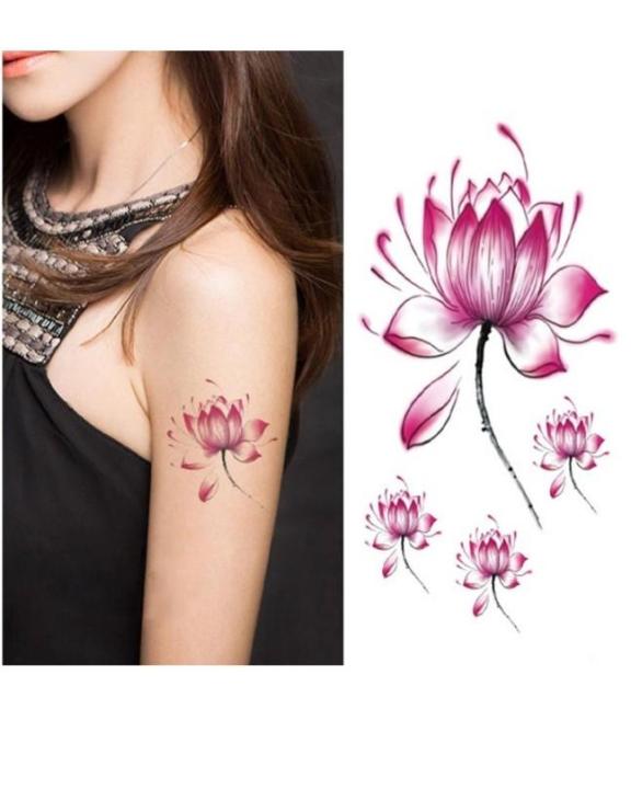 Temporary Body Art Lotus Flower Tattoo