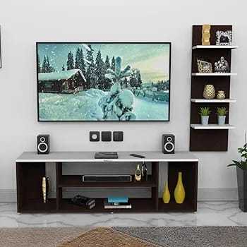 Tv%20console%20table%20width%20side%20rack%20%20Wood%20TV%20Entertainment%20Unit/TV%20Cabinet/TV%20Stand/Entertainment%20Center%20Table/Display%20Storage%20Cabinet%20Rack%20(Wenge%20White)%20-%20Ideal%20for%20Upto%2052"%20-%20Image%202
