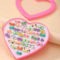 Multi-style Colorful Fruit Flower Cartoon Geometric Crystal Stud Earrings Set For Women Girls Alloy Earrings Jewelry Gifts. 