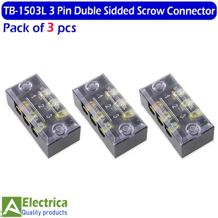 15A%20600V%20Dual%20Rows%203%20Positions%20Screw%20Terminal%20Block%20Strip%20Wire%20Barrier%20Block%20Terminal%20Strip%20TB-1503L%203%20pin%20Duble%20Siddid%20Scrow%20Connector%20strip%20by%20electrica%20-%20Image%206