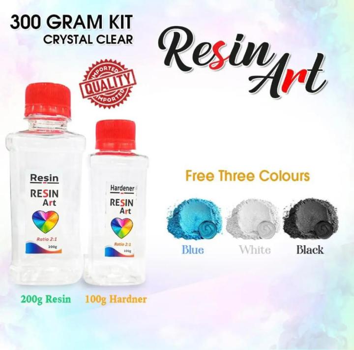 Taiwan Resin Imported Epoxy Crystal Clear liquid kit Ratio 2:1 (300g) for Art, Craft & Coating
