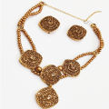 Gold Plated Necklace Set with Earrings for Girls & Women. 