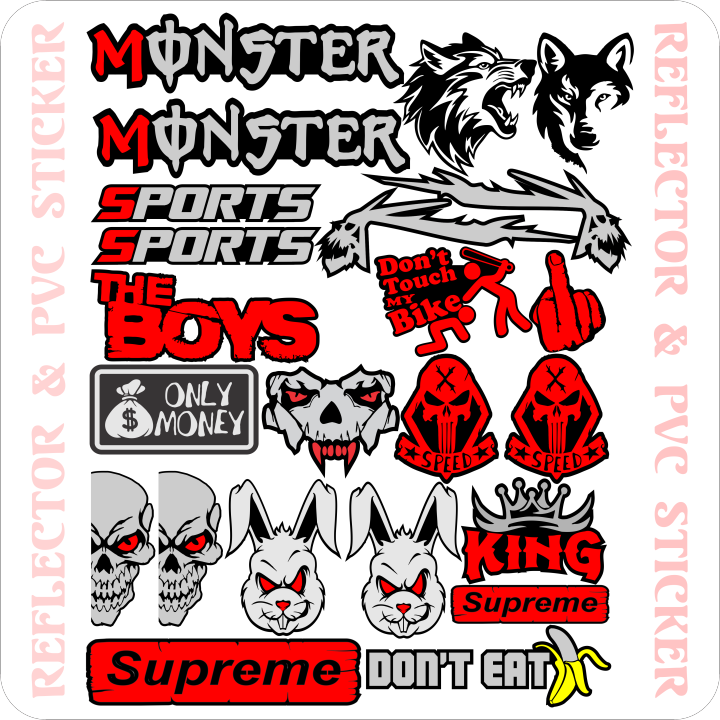 Facny New Tranding modified Sticker for Motor Bike , Cycle Etc