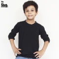 The Shop - Black Cotton Plain Full Sleeves T-Shirt For Boys & Girls Kids, 1 Year To 14 Years - FS-B1. 