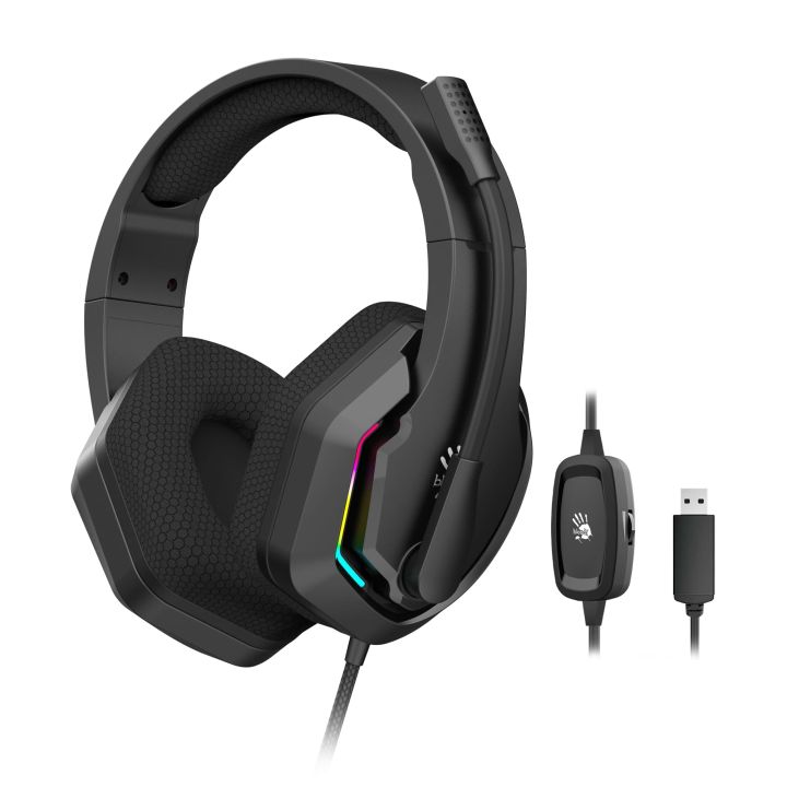 Bloody G260 Virtual 7.1 Surround Sound Gaming Headset - 7.1 Virtual Surround Sound - RGB Flow Backlight - Noise Cancelling Mic - USB - Compatible with PC, Laptop, PS4, PS5
