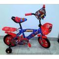 Spiderman Kids Bicycle  With Front Basket & Supporting Tire 2-8 Years Old Baby. 