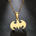 Amazon Hot Selling Creative Versatile Fine Polished Batman Necklace Stainless Steel Animal Pendant for Women. 