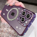 Luxury Crystal Diamond Clear Case For iPhone 15 11 12 13 14 Pro Max Plus Bling Sparkly Magsafe Magnetic Wireless Charging Cover. 